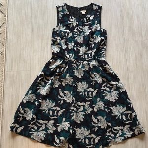 Navy Floral J Crew Dress